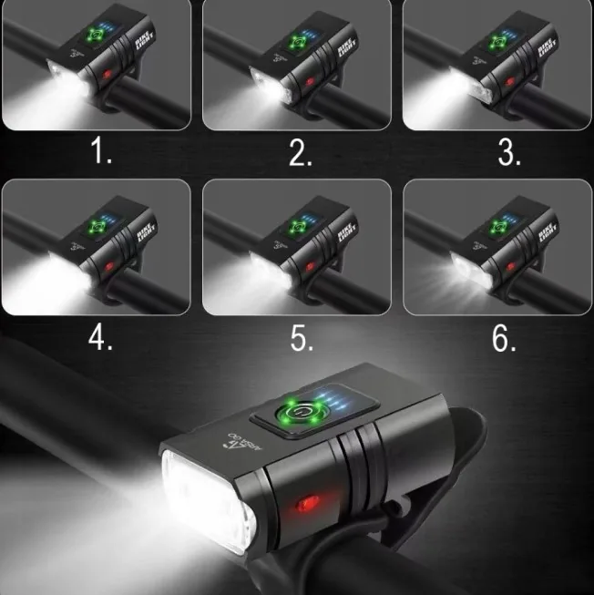 ZESTAW LAMPEK ROWEROWYCH USB 800 LM WODOODPORNY PRZÓD I TYŁ AKUMULATOROWY