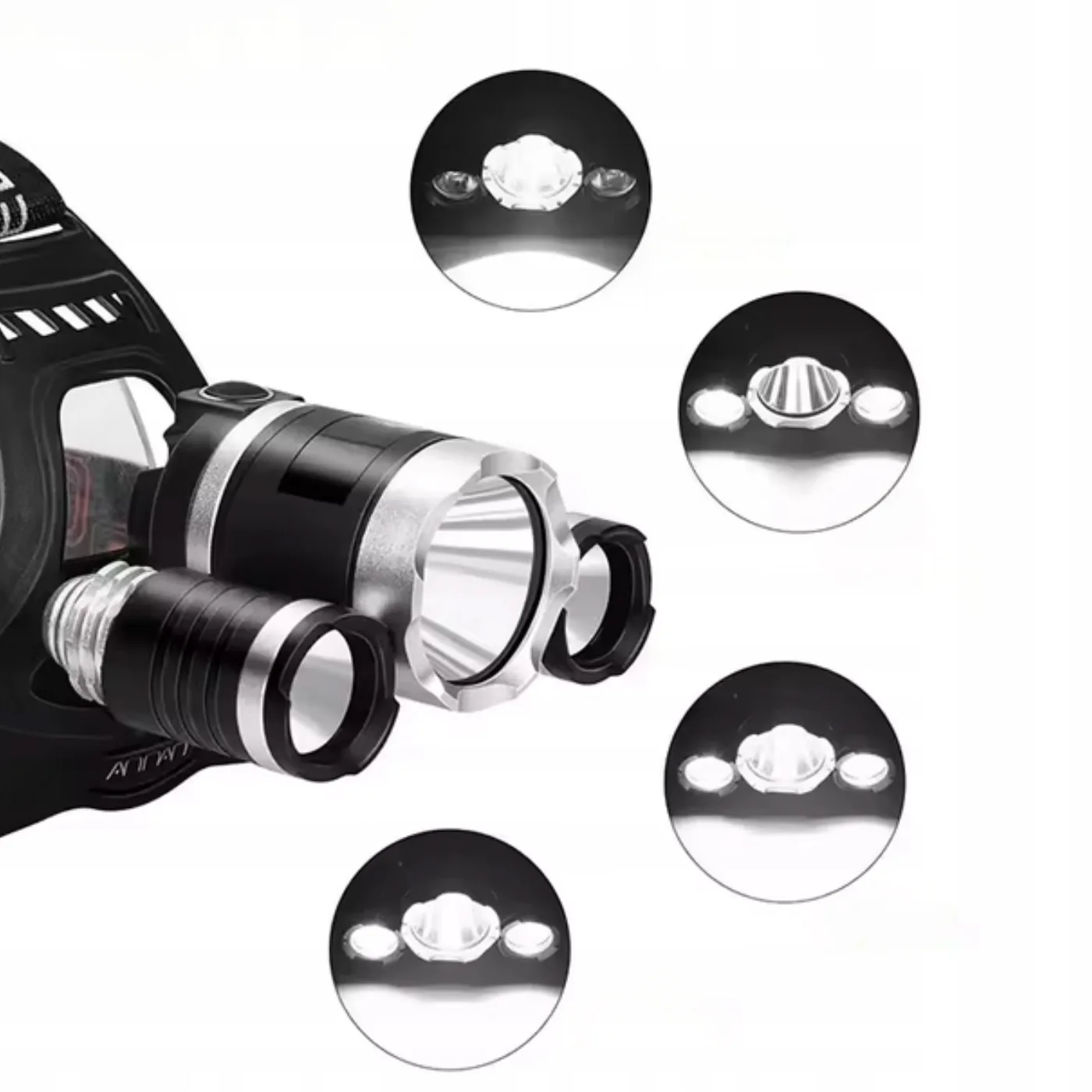 CZOŁÓWKA AKUMULATOROWA LED CREE T6 1200 LM 3 DIODY 4 TRYBY IPX3