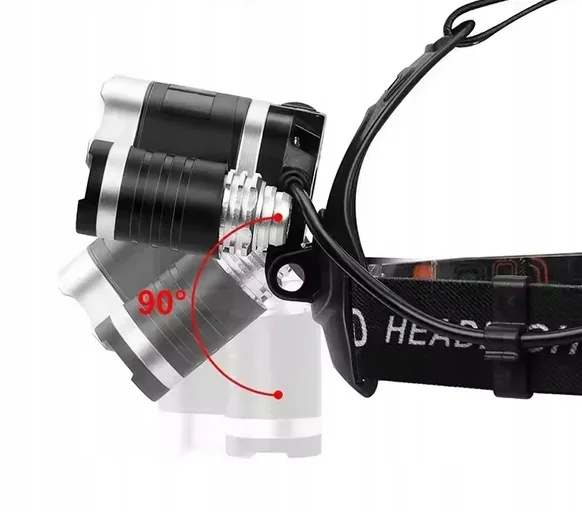 CZOŁÓWKA AKUMULATOROWA LED CREE T6 1200 LM 3 DIODY 4 TRYBY IPX3