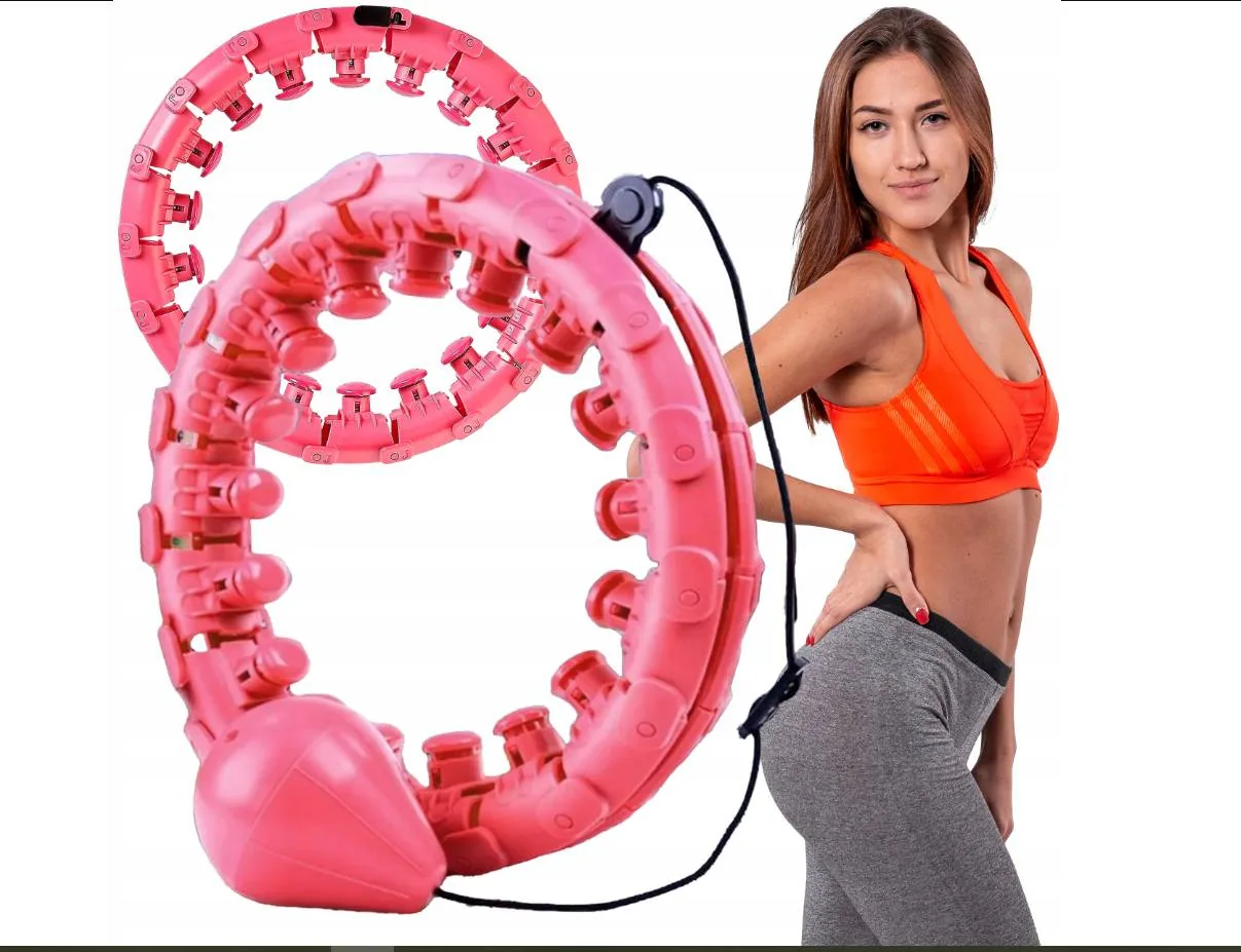KOŁO HULA HOP Z WYPUSTKAMI SKŁADANE 24 SEGMENTY OBWÓD 50–140 CM 4 ŁOŻYSKA