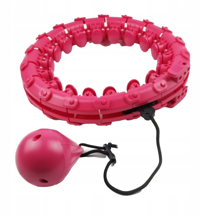 KOŁO HULA HOP Z WYPUSTKAMI SKŁADANE 24 SEGMENTY OBWÓD 50–140 CM 4 ŁOŻYSKA