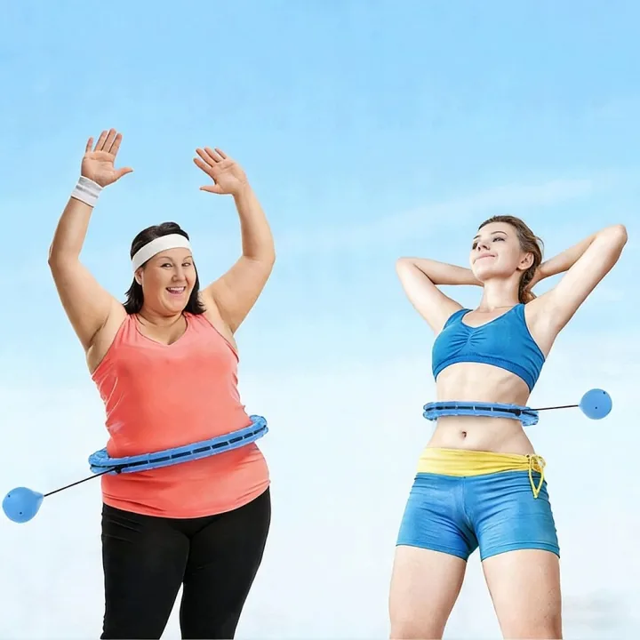 HULA HOP Z OBCIĄŻENIEM REGULOWANY OBWÓD 50–140 CM NIEBIESKIE