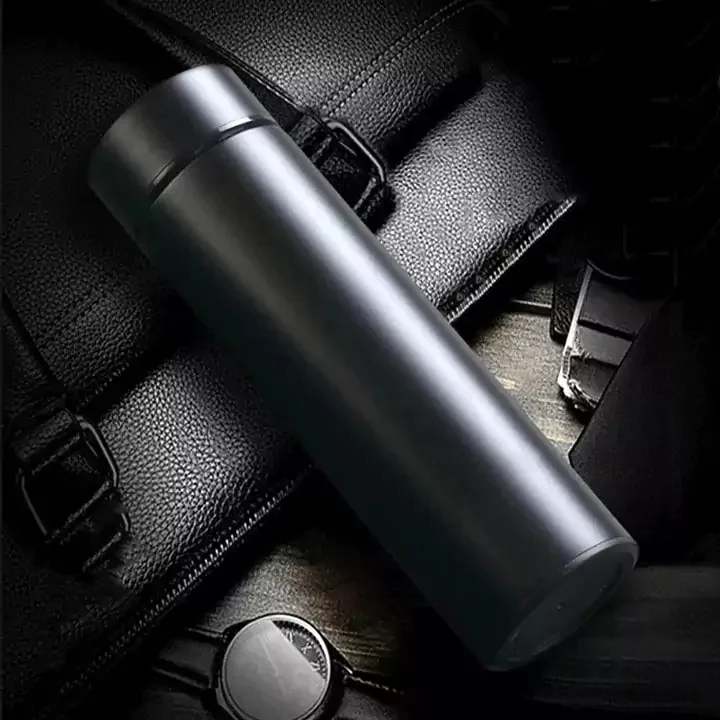 TERMOS SMARTCLUB 500 ML Z WYŚWIETLACZEM LED CZARNY STALOWY Z SITKIEM