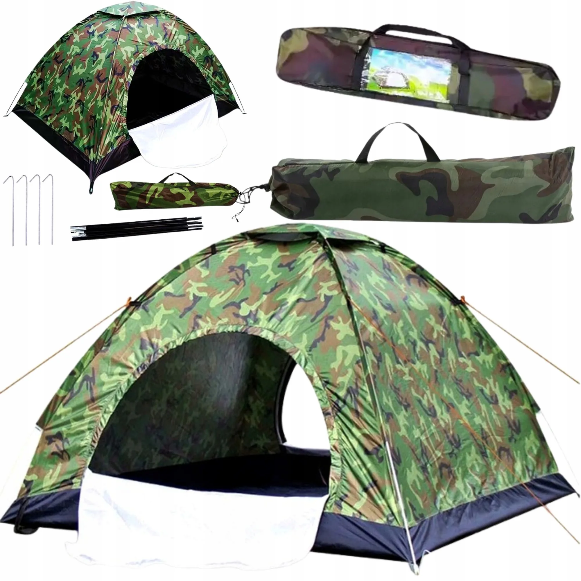 NAMIOT BIWAKOWY 4-5 OSOBOWY MORO 200 × 200 × 125 CM Z MOSKITIERĄ