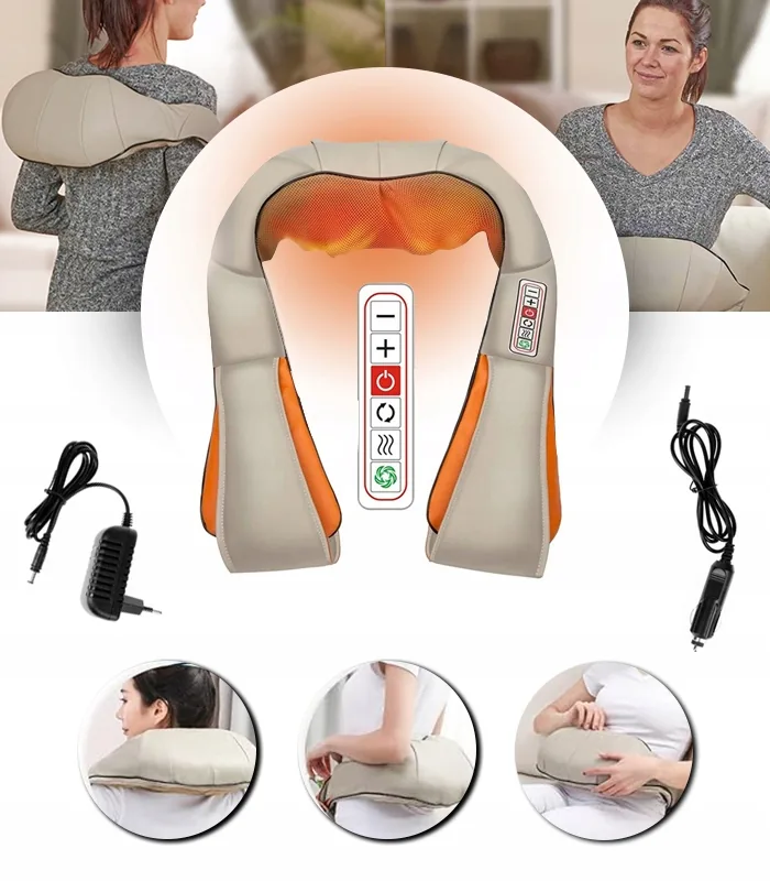MASAŻER KARKU I PLECÓW SHIATSU Z PODGRZEWANIEM DO DOMU I SAMOCHODU 24 W