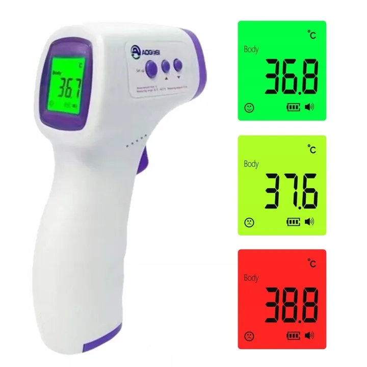 TERMOMETR MEDYCZNY BEZDOTYKOWY NA CZOŁO DOKŁADNOŚĆ 0,2 °C CERTYFIKAT CE