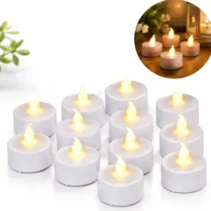 ZESTAW ŚWIECZEK LED 12 SZT DO ZNICZY I LAMPIONÓW CIEPŁE ŚWIATŁO NA BATERIE