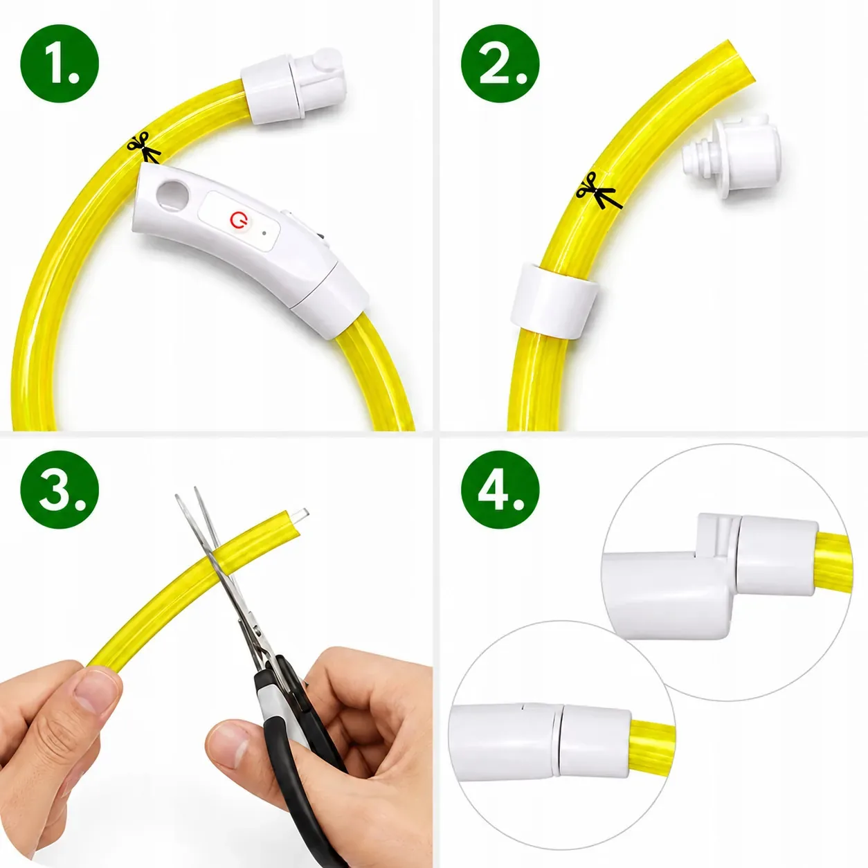 OBROŻA LED DLA PSA ŻÓŁTA REGULOWANA 3 TRYBY ŚWIECENIA ŁADOWANIE USB