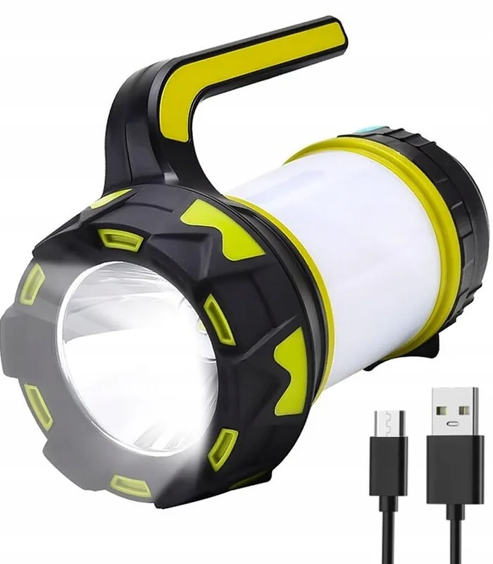 LATARKA KEMPINGOWA LED 20 W AKUMULATOROWA USB 6 TRYBÓW PANEL BOCZNY IPX4