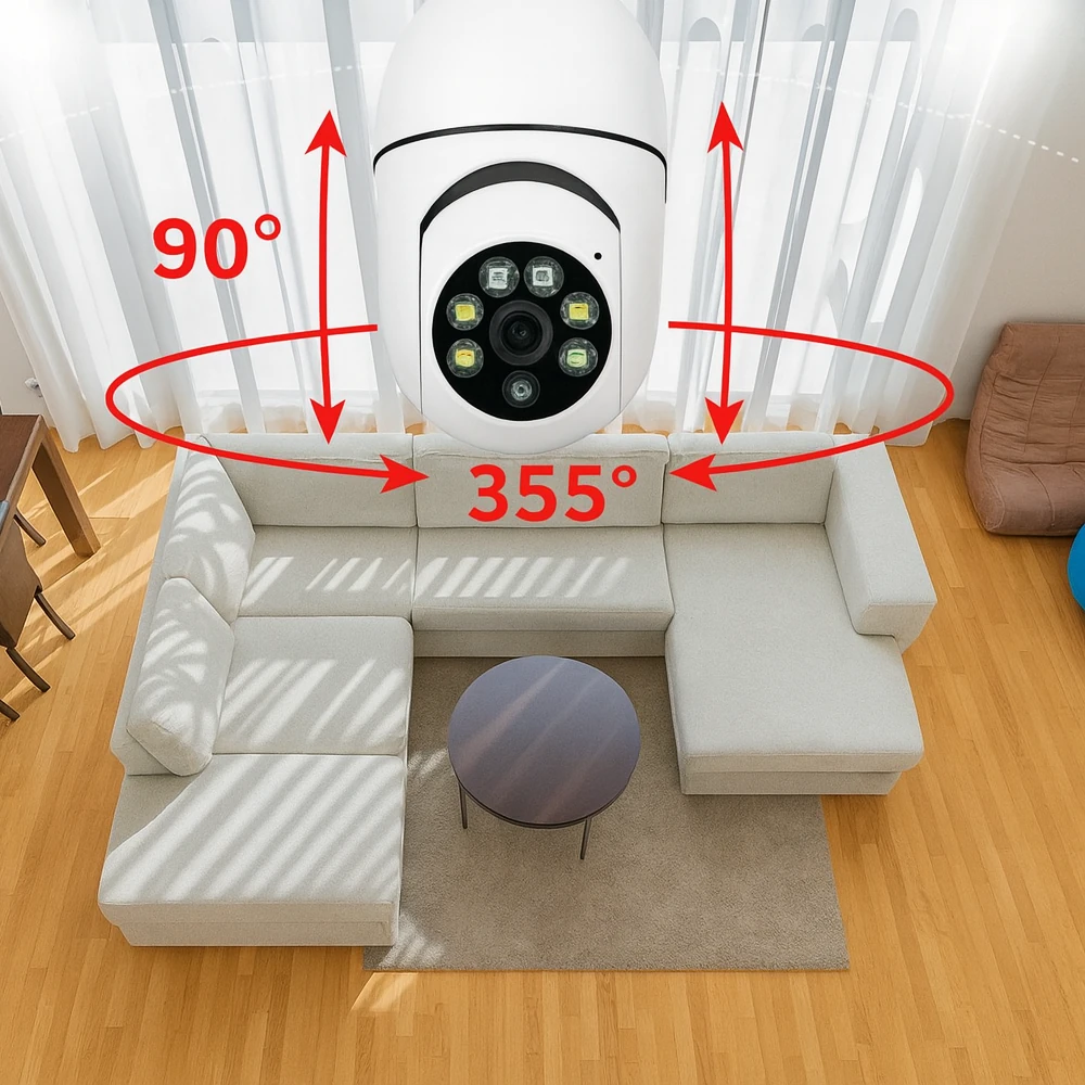 KAMERA WIFI OBROTOWA ŻARÓWKA E27 HD MONITORING WEWNĘTRZNY PODGLĄD NA TELEFON